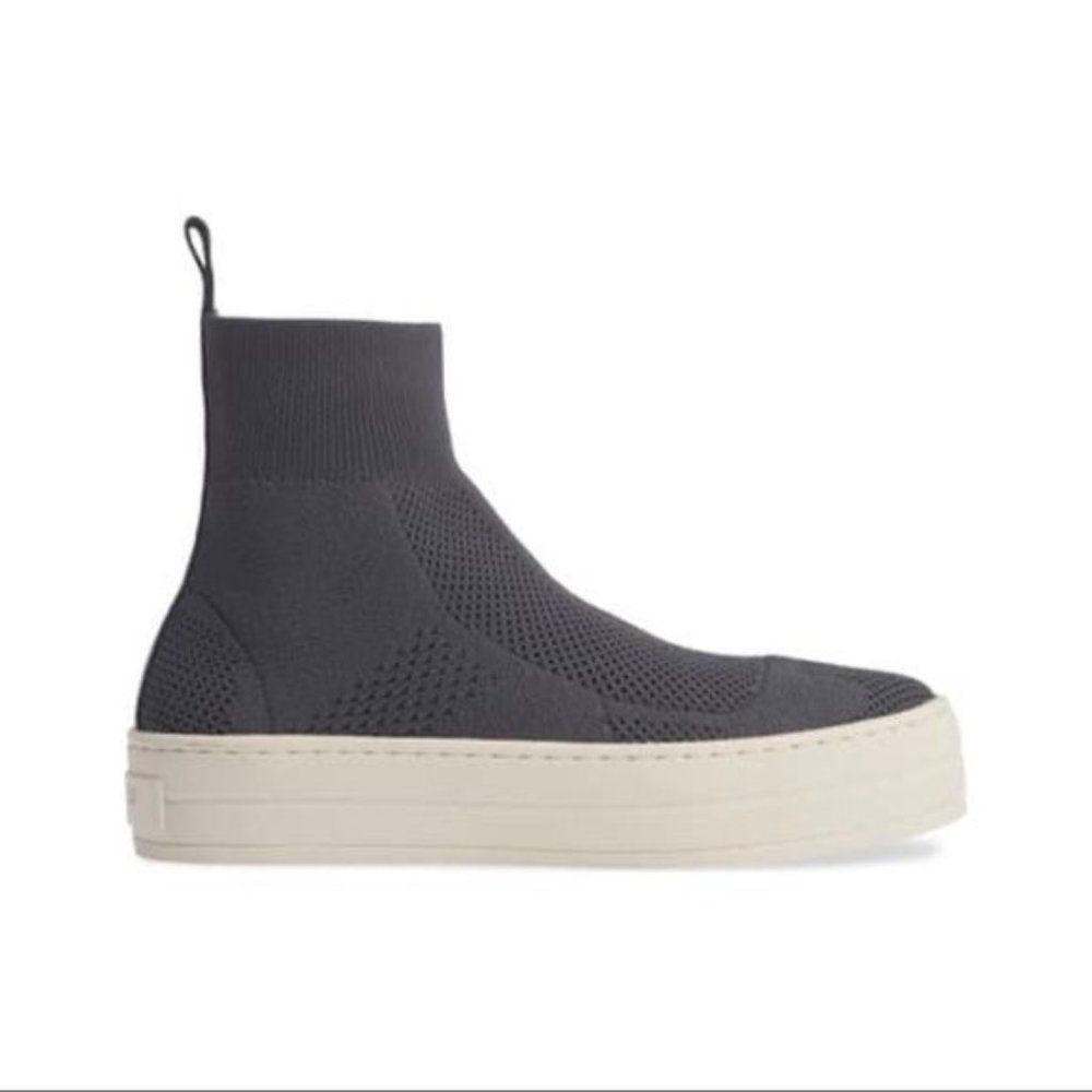 J/SLIDES Heroe Platform Sneakers Sock Knit Chunky High Top Grey Women Sz 7 NWOT